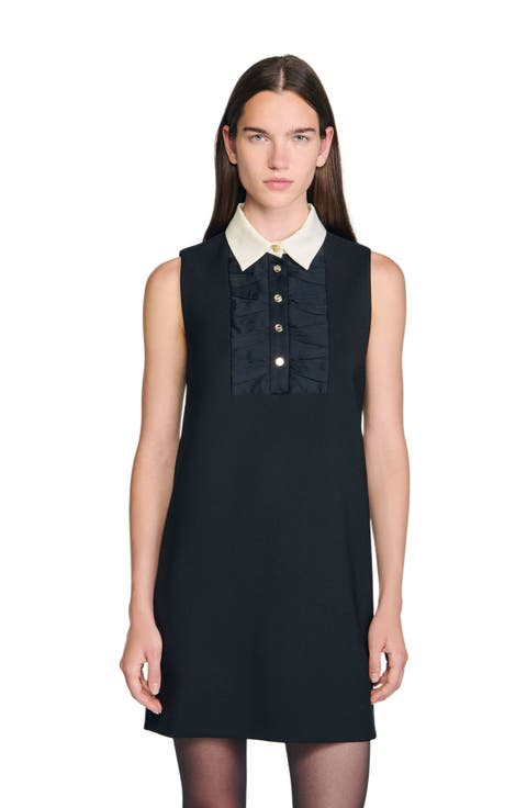 Short dress with contrast collar