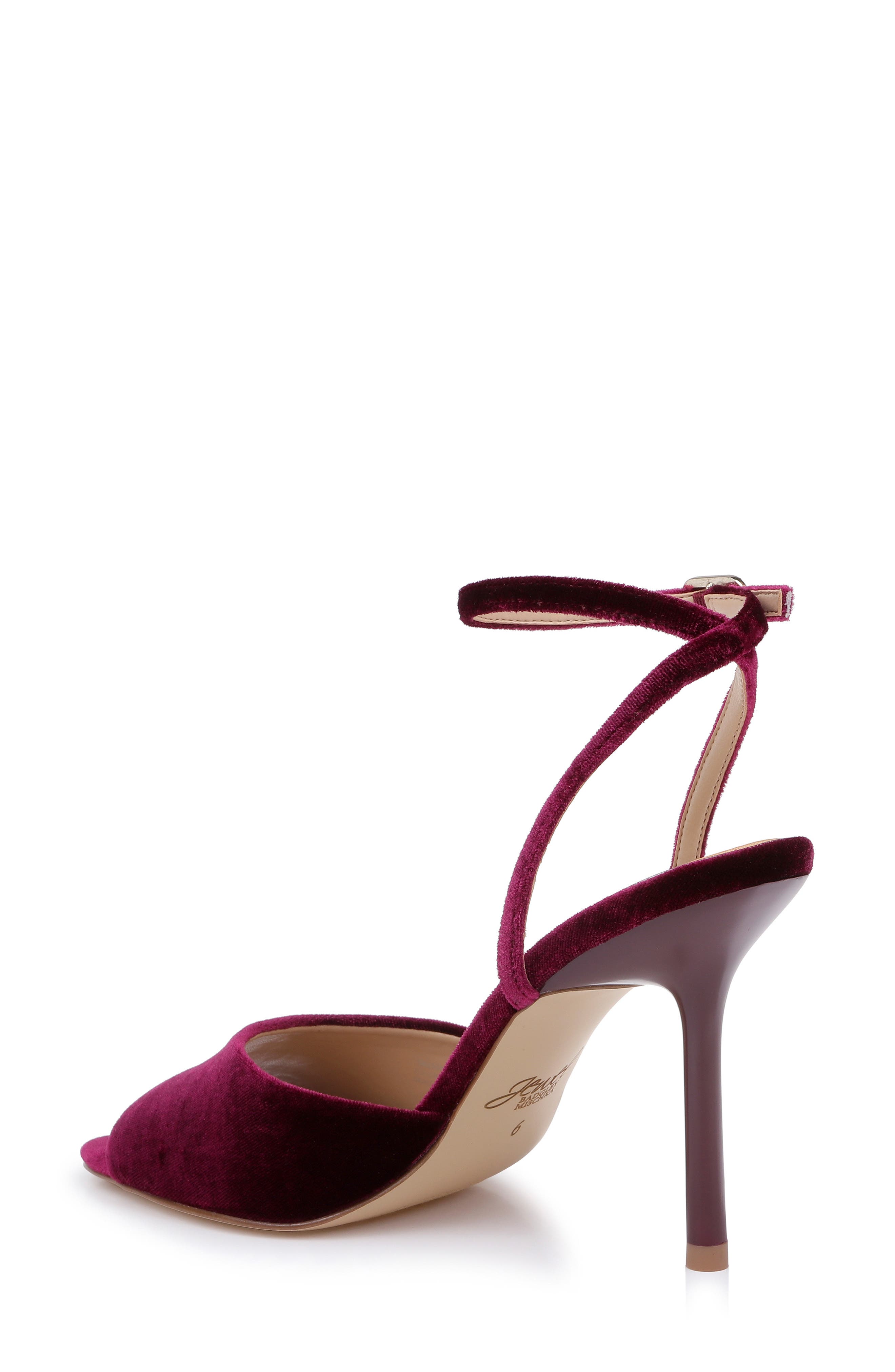 Babe Ankle Strap Sandal, Alternate, color, BURGUNDY VELVET