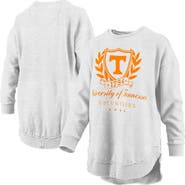 PRESSBOX Women's Pressbox Heather Gray Tennessee Volunteers Field Day Melange Poncho Pullover Sweatshirt
