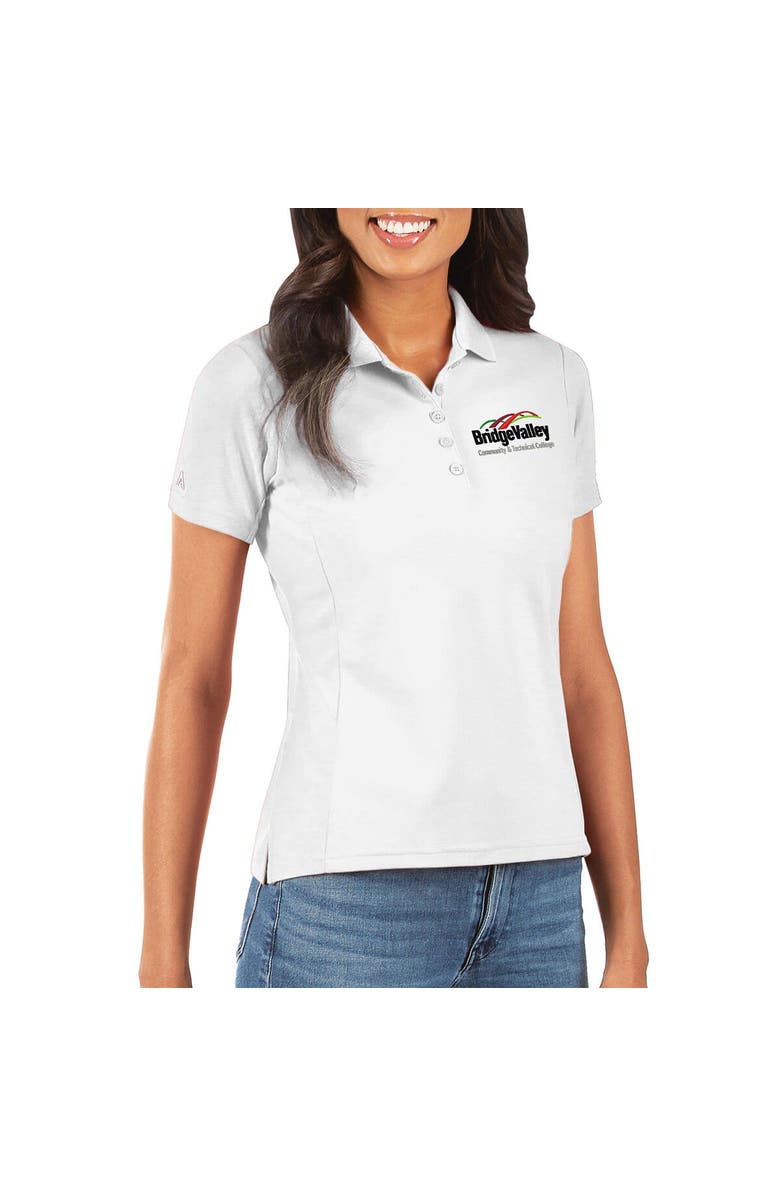ANTIGUA Women's Antigua White BridgeValley Community & Technical College Legacy Pique Polo, Main, color,