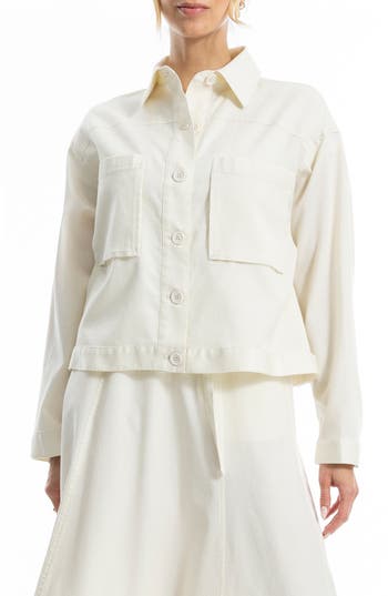 Max Studio Piqué Jacket In White
