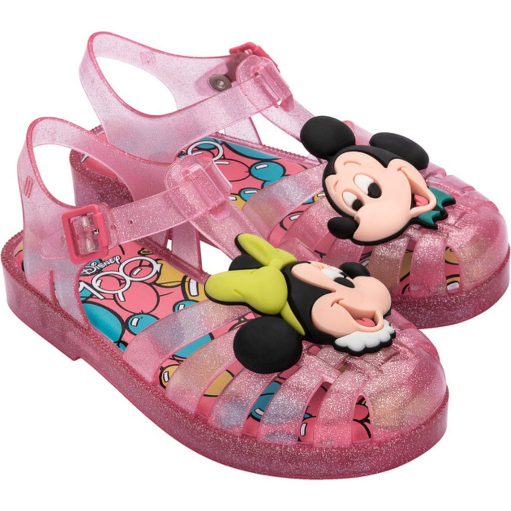 Shop Melissa X Disney® Mickey & Minnie Possession Fisherman Sandals In Pink Glitter