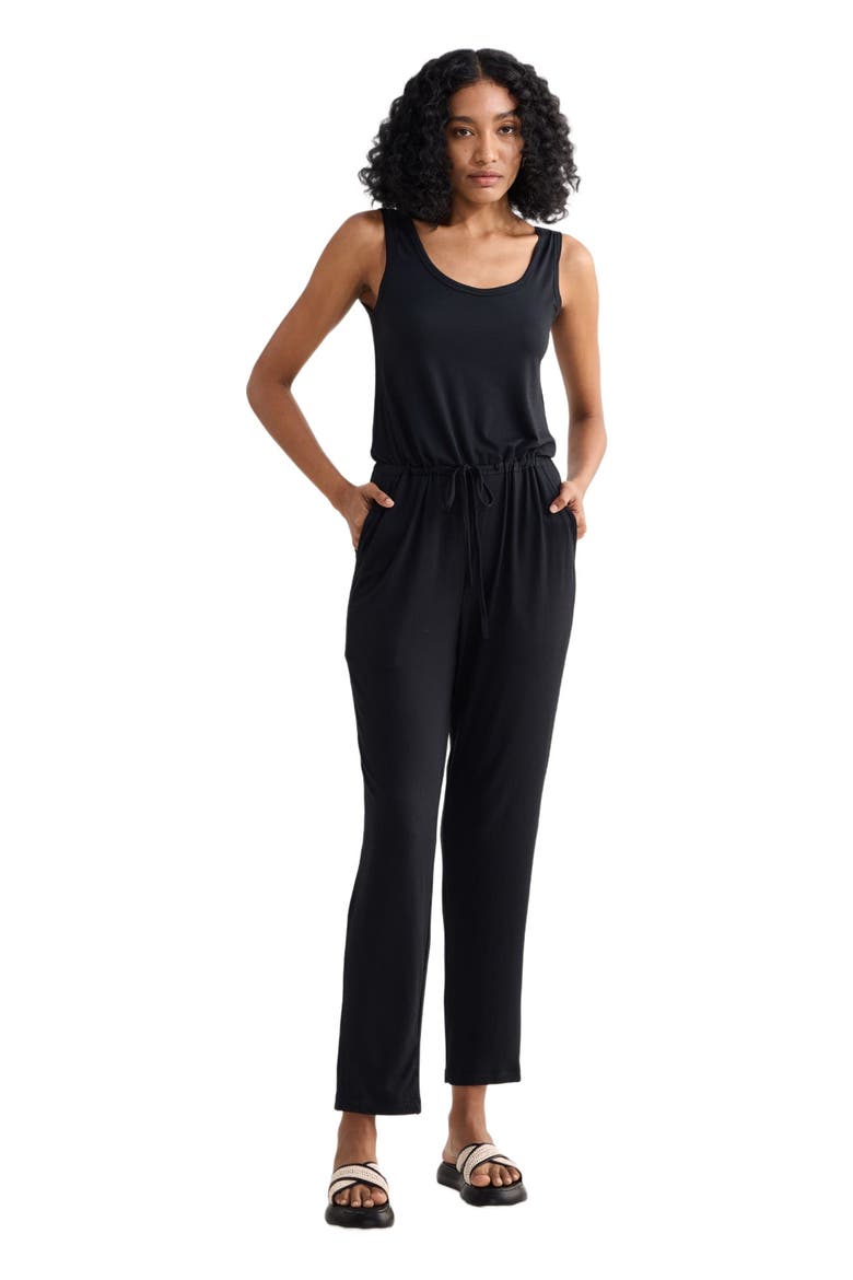 Relaxed Drawstring Jumpsuit, Alternate, color, Black