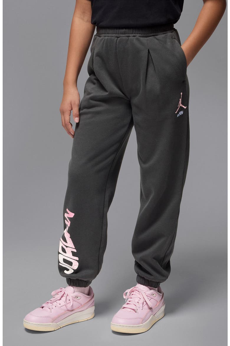 Kids' Jumpman Club Pleated Fleece Sweatpants, Alternate, color, OFF NOIR