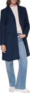 DKNY Single Breasted Wool Blend Coat