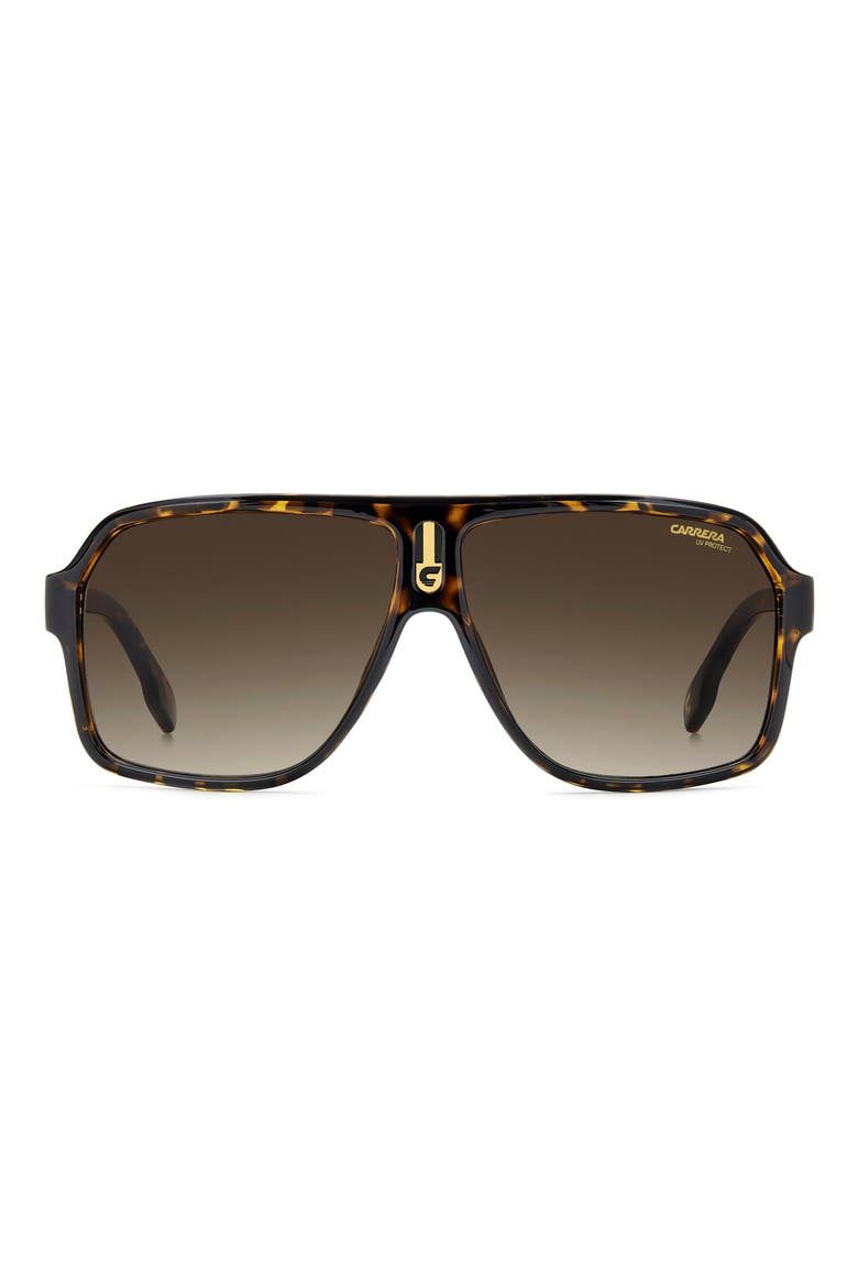 62mm Oversize Gradient Rectangular Sunglasses, Main, color, HAVANA/ BROWN SF