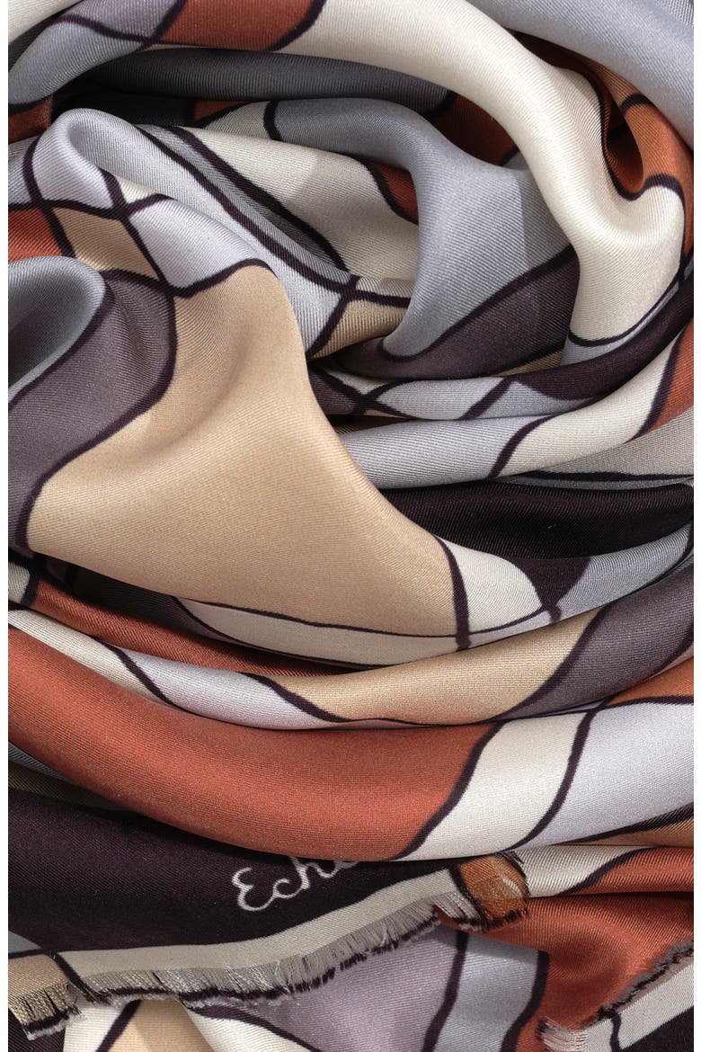 Windowpane Silk Square, Alternate, color, Silver