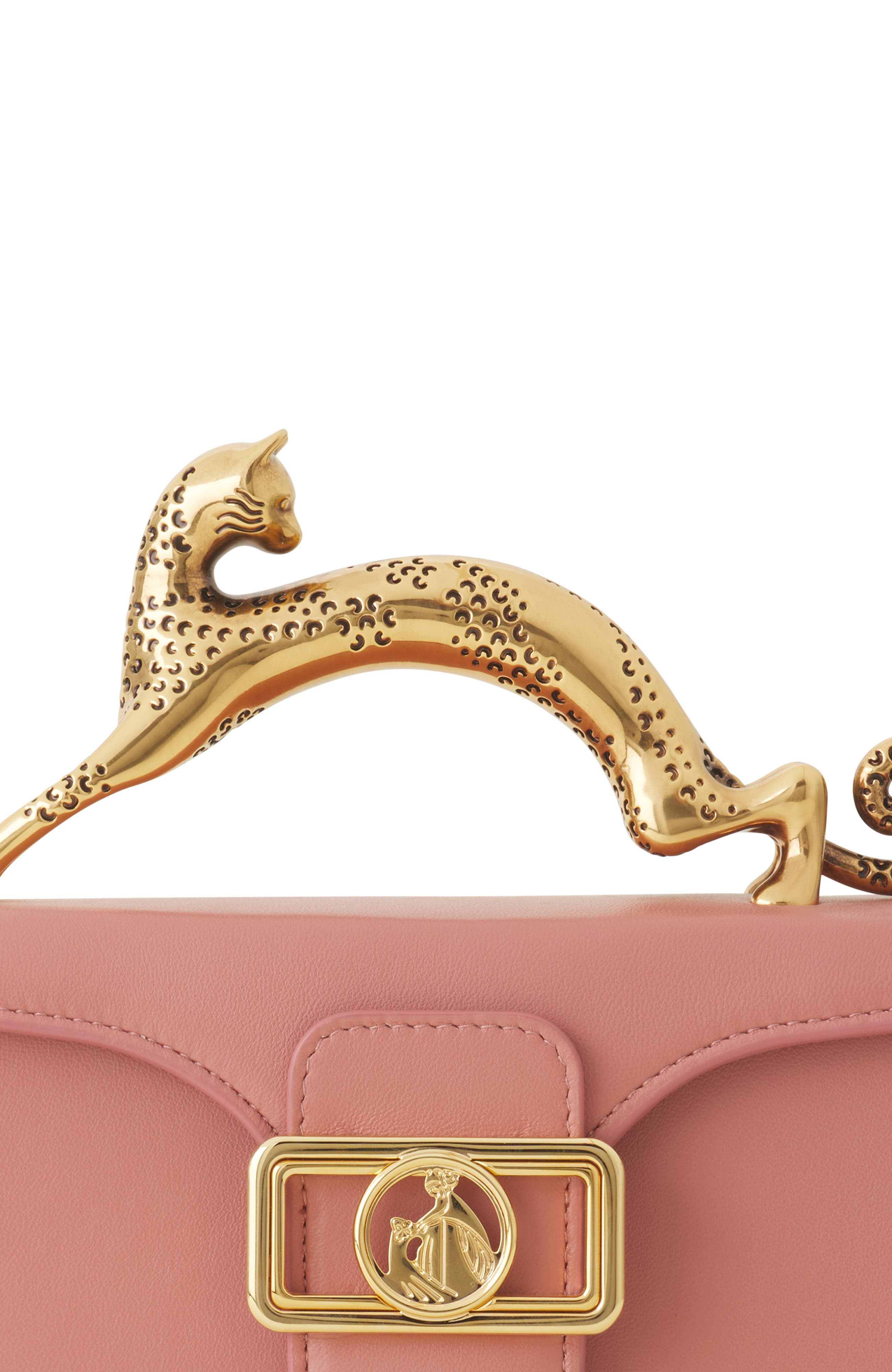 Pencil Cat Nano Bag In Leather, Alternate, color, Dark Pink