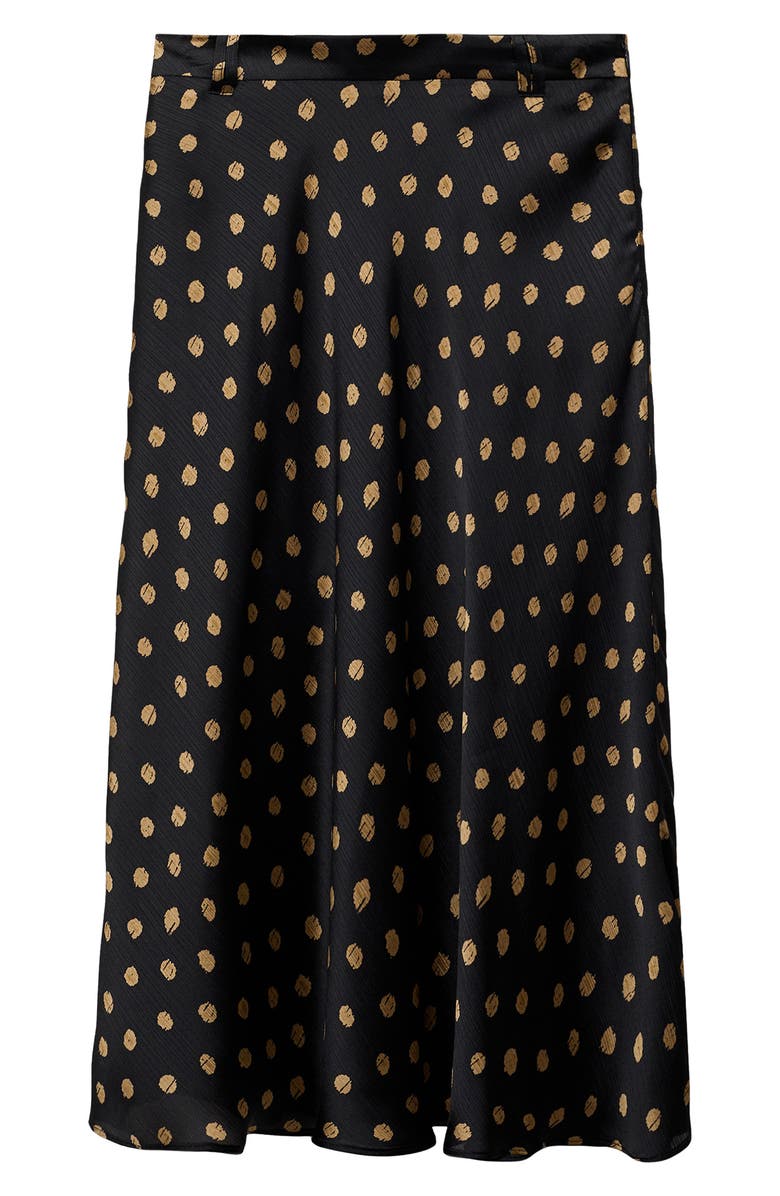 MANGO Polka Dot Midi Skirt, Main, color, Black