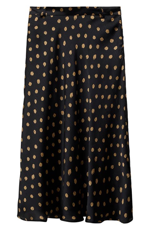 Polka Dot Midi Skirt