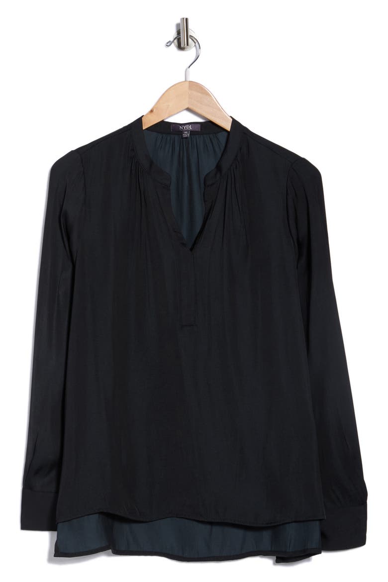 Melody Popover Blouse, Alternate, color, BLACK