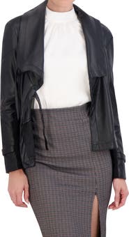 Ookie & Lala Supersoft Drape Faux Leather Moto Jacket