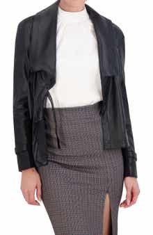 Supersoft Drape Faux Leather Moto Jacket