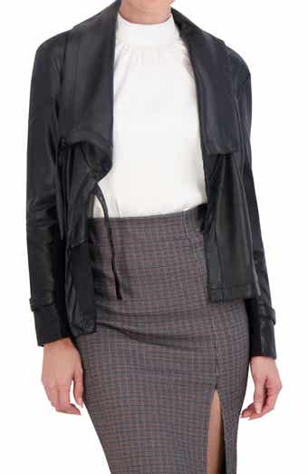 Supersoft Drape Faux Leather Moto Jacket