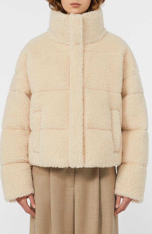 Weekend Max Mara Alfredo Quilted High Pile Fleece Jacket In Burgundy