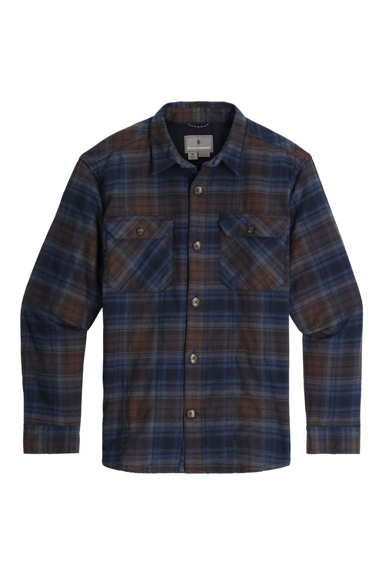 Snowcap Plaid Fleece Lined Shirt, Main, color, NAVY PLAID