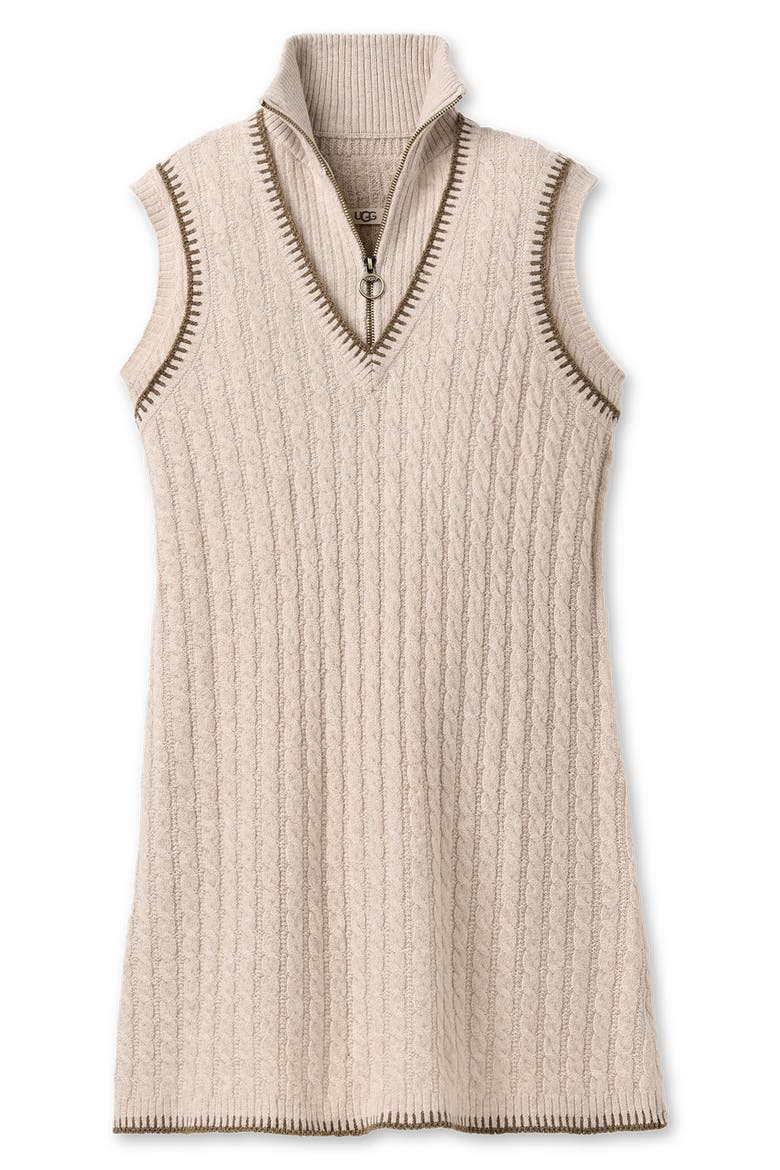 Rylynn Quarter-Zip Sleeveless Minidress, Alternate, color, OATMEAL HEATHER