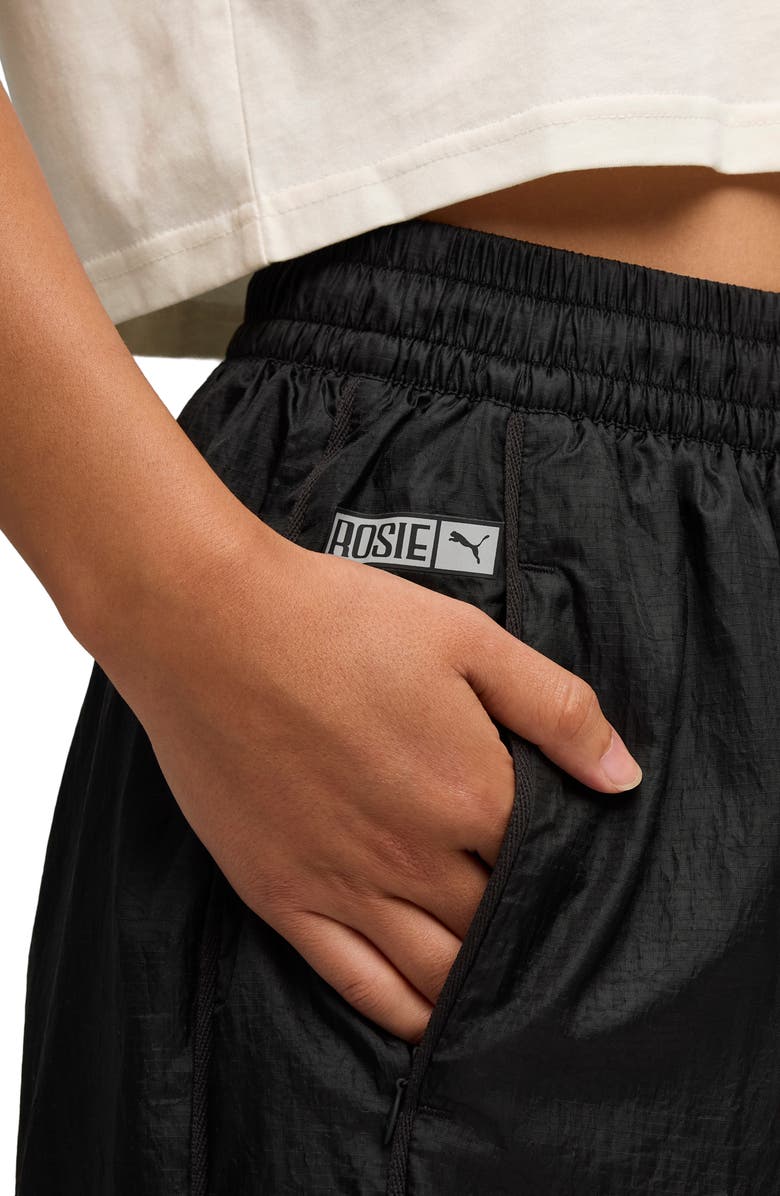 PUMA x Rosé T7 Relaxed Fit Track Pants, Alternate, color, Puma Black