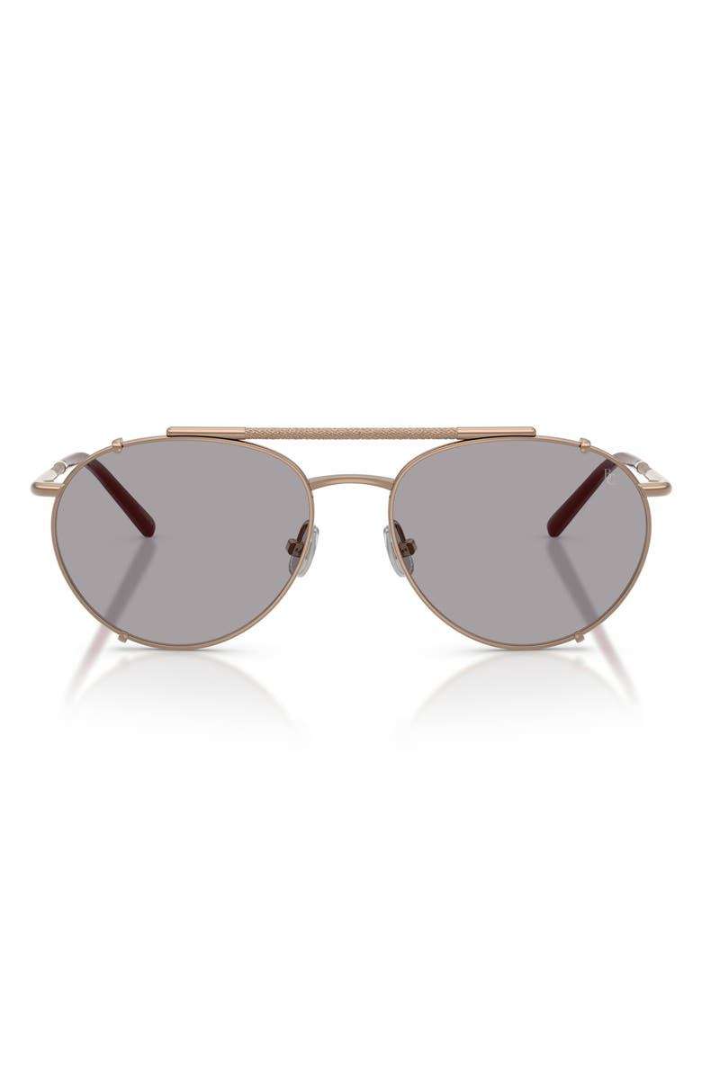 Brunello Cucinelli 56mm Polarized Pilot Sunglasses, Main, color, Rose Gold