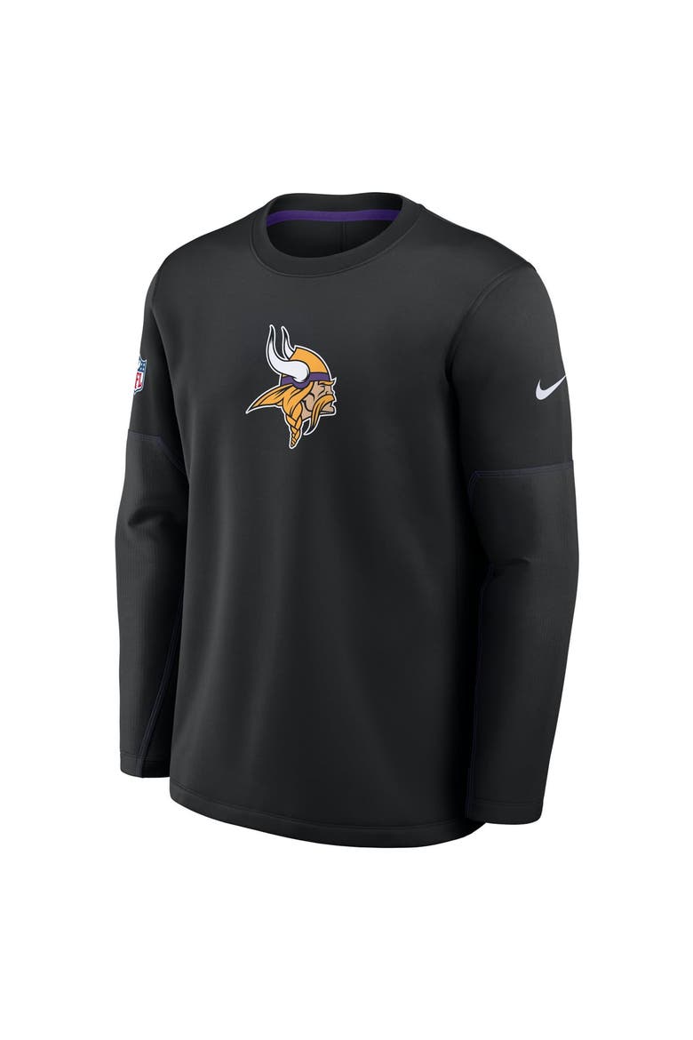 Men's Nike Black Minnesota Vikings Sideline Coaches Team Present Midweight Therma-FIT Sweatshirt, Alternate, color, Black