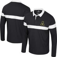 COLOSSEUM Men's Colosseum  Black Appalachian State Mountaineers Too Cool For School Long Sleeve Polo