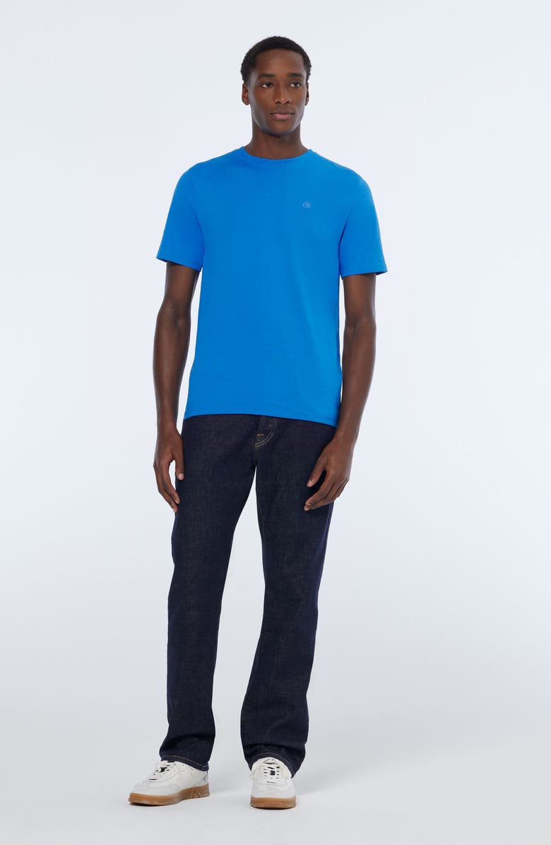 Scotch & Soda Logo Embroidered Cotton T-Shirt, Alternate, color, Blue