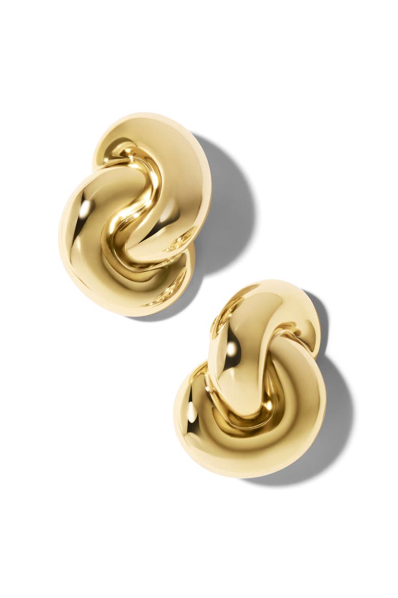 Knot Clip-On Earrings, Main, color, YELLOW GOLD