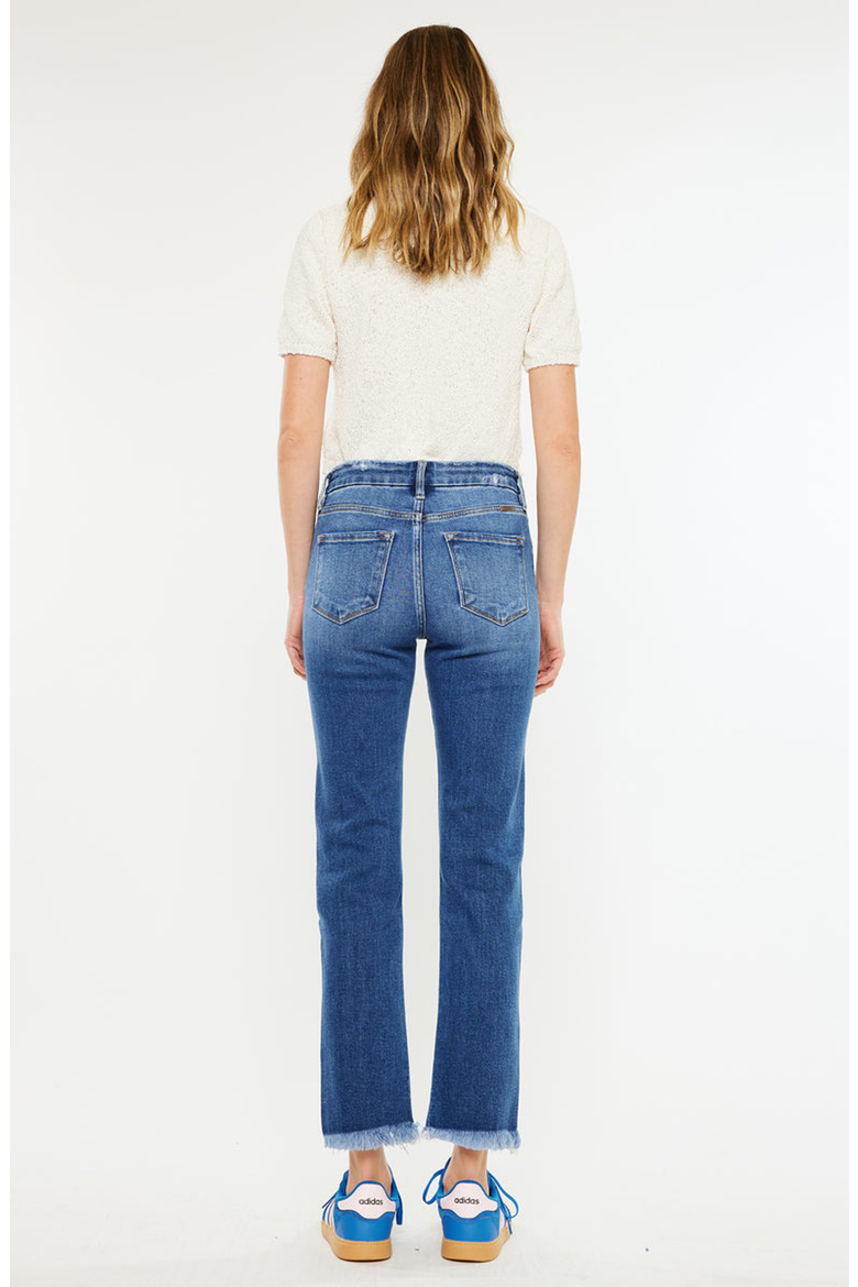 High Rise Slim Straight Leg Jeans, Alternate, color, Medium Wash