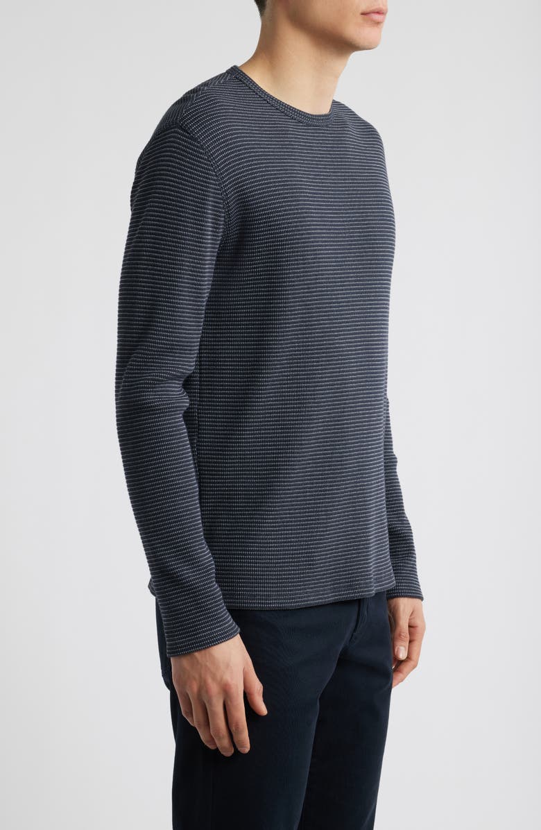 Vince Feed Stripe Thermal Knit Long Sleeve T-Shirt, Alternate, color, Coastal/Off White