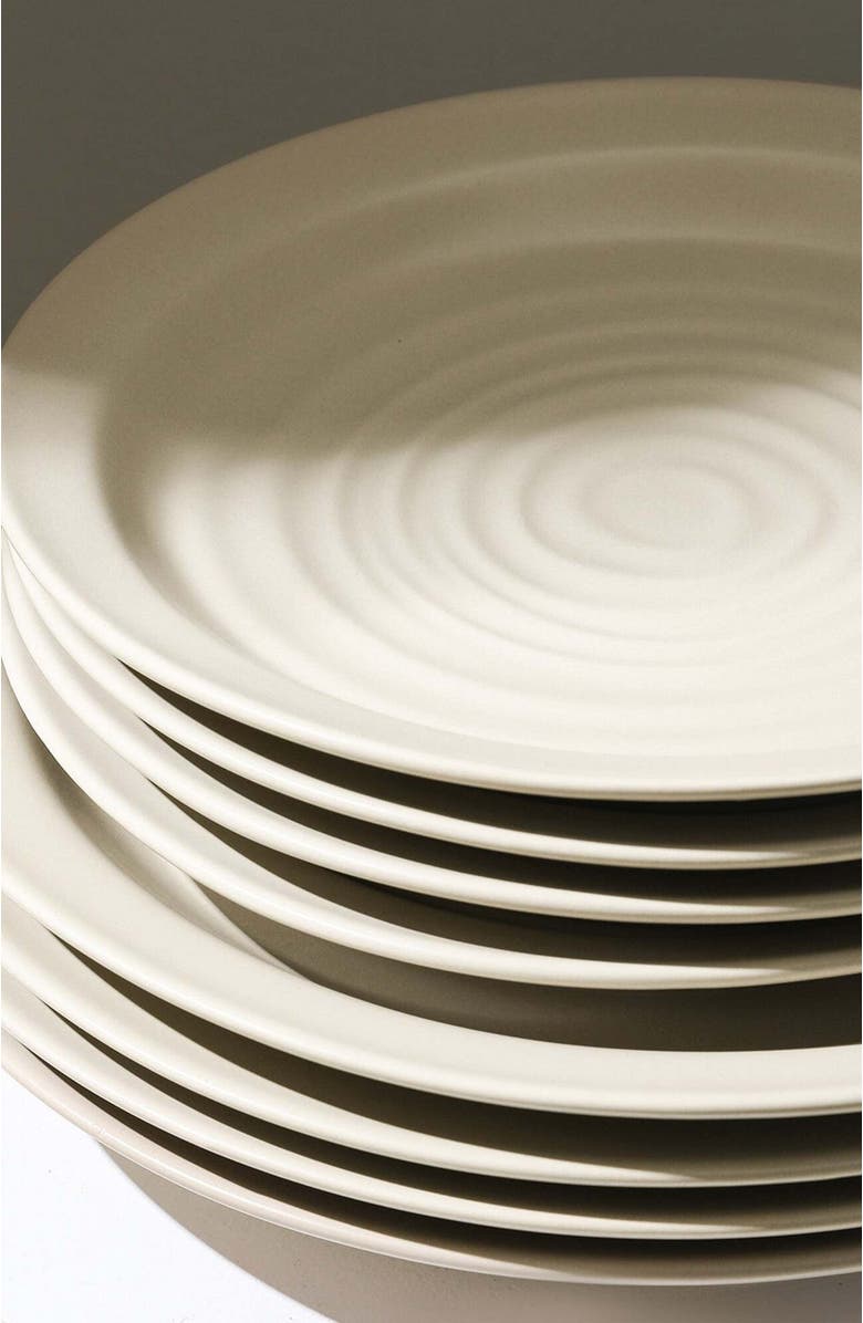 Stone Lain Orbit Stoneware 4-Piece Dinner Plate Set, Alternate, color, Beige