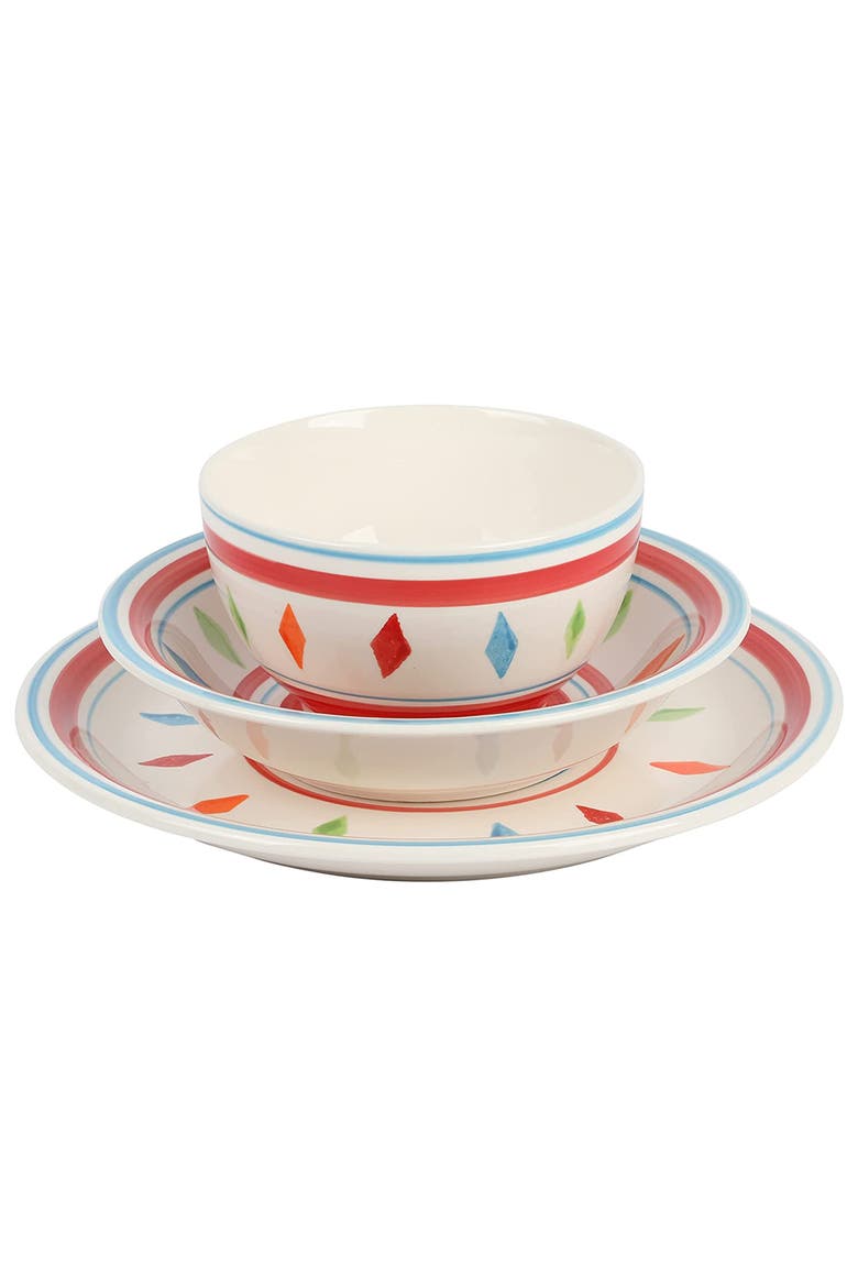 Heidy 12 Piece Durastone Dinnerware Set, Alternate, color, White