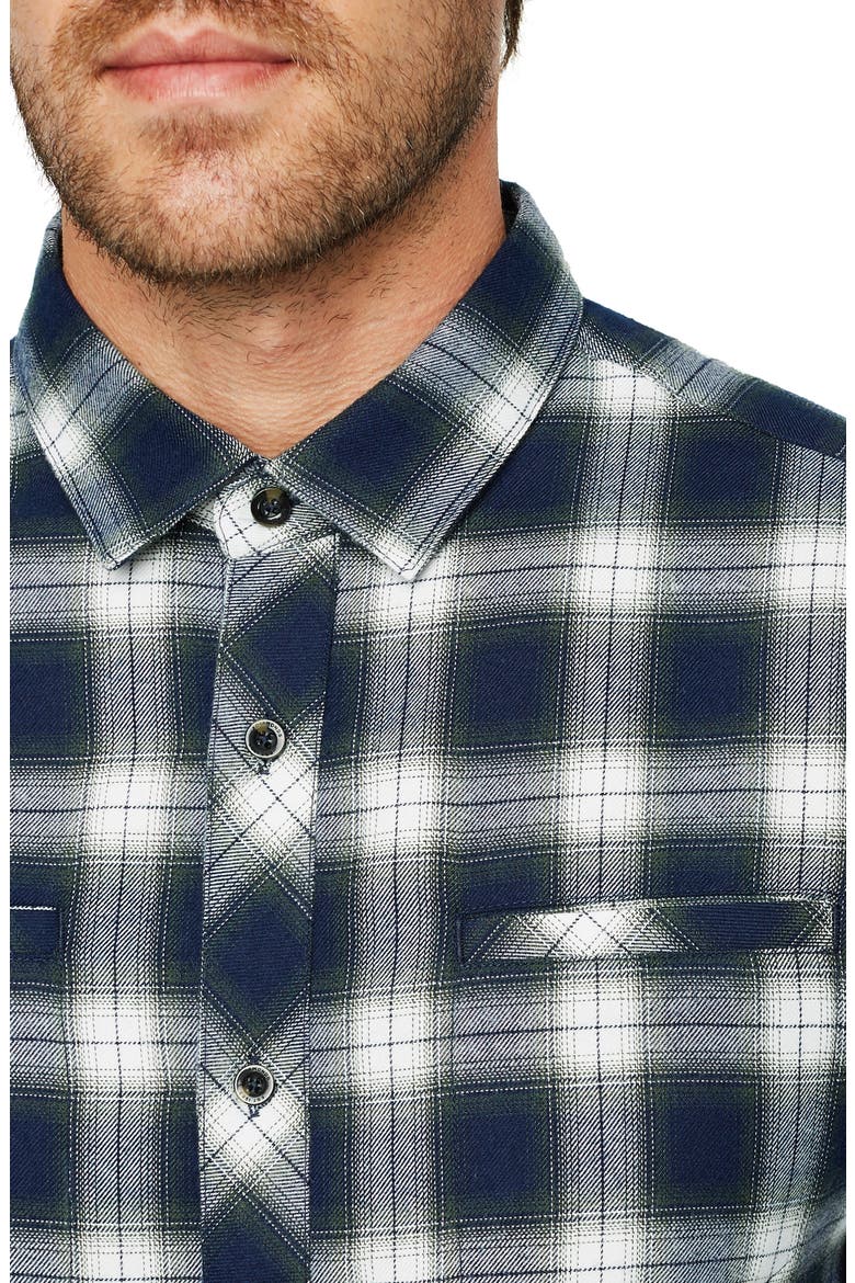 Jasper Trim Fit Flannel Shirt, Alternate, color, NAVY GREEN