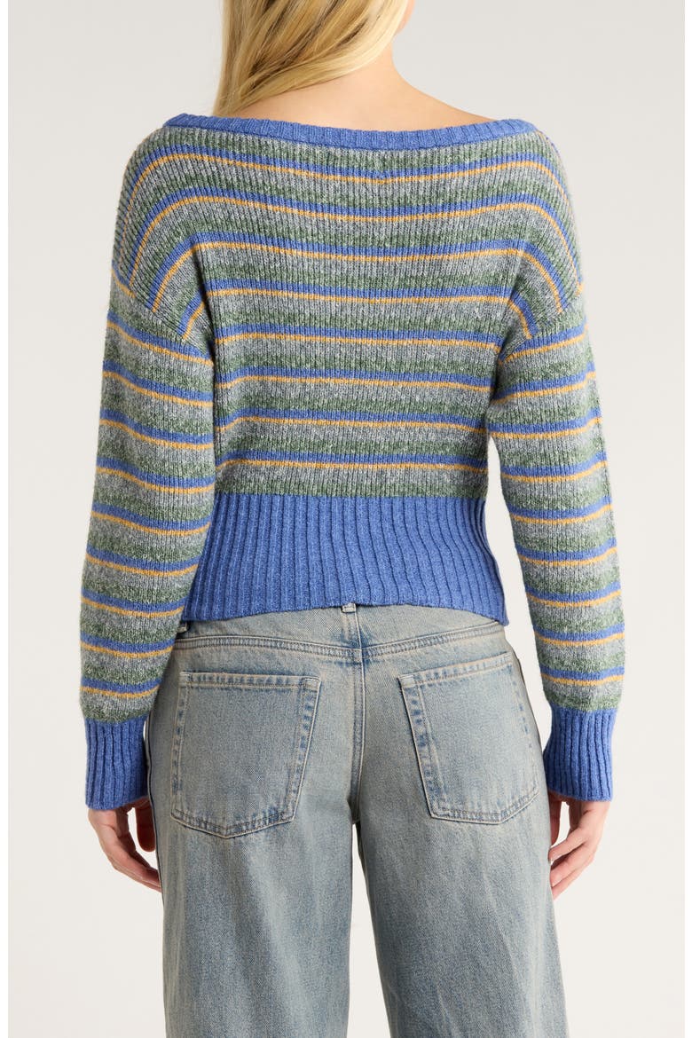 Cosette Off the Shoulder Rib Sweater, Alternate, color, BLUE