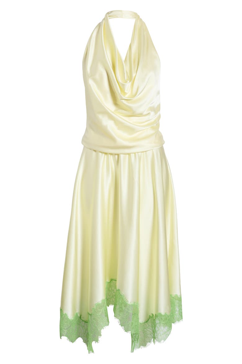 Elira Cowl Halter Neck Midi Dress, Alternate, color, KEY LIMES