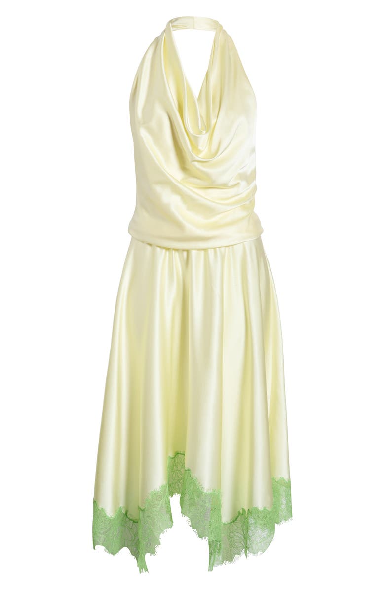 STAUD Elira Cowl Halter Neck Midi Dress, Main, color, Key Limes