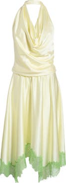 STAUD Elira Cowl Halter Neck Midi Dress