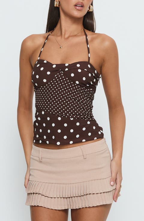 Marguerite Polka Dot Halter Top