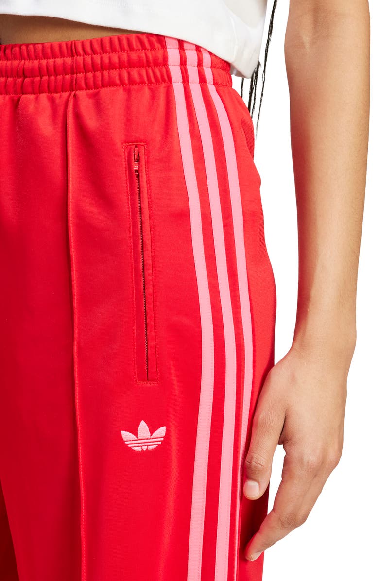 adidas Firebird Recycled Polyester Track Pants, Alternate, color, Better Scarlet/ Lucid Pink