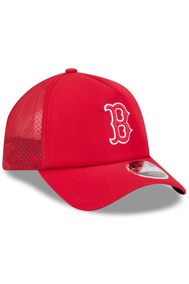 Men's New Era Red Boston Red Sox 2026 Batting Practice Apex 9FORTY Adjustable Trucker Hat, Alternate, color, Red