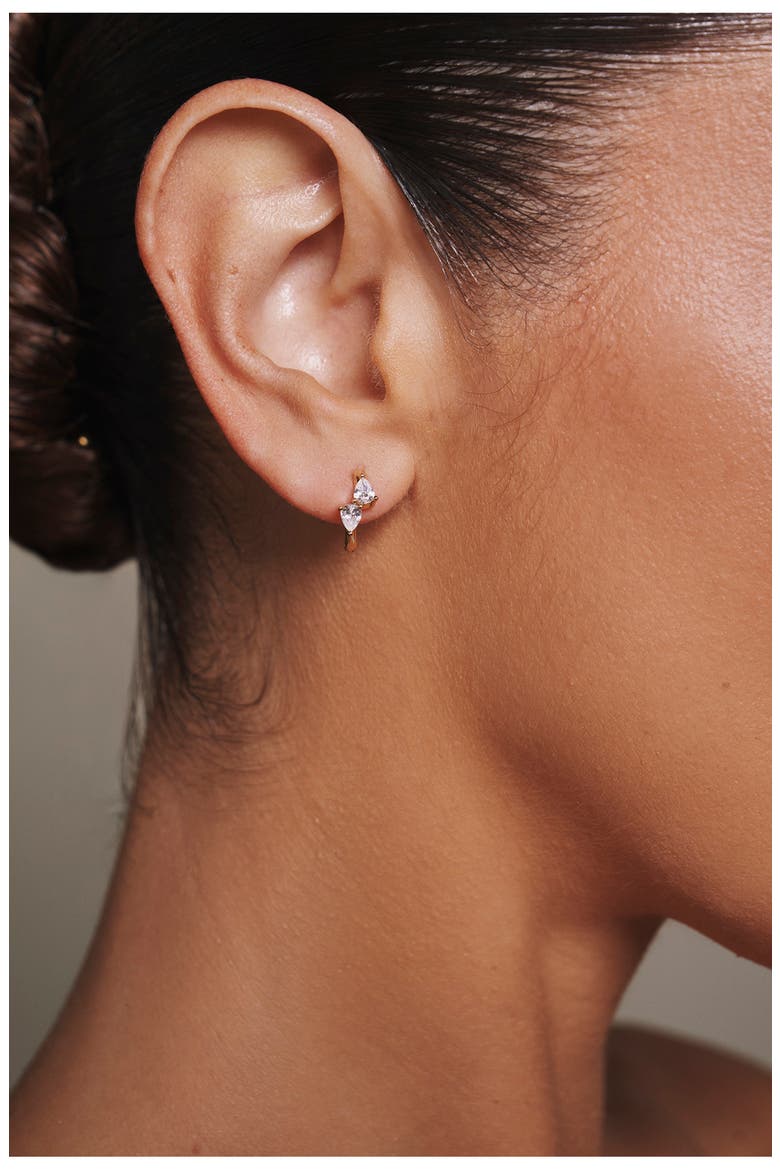 Bryn Huggie Earrings, Alternate, color, GOLD
