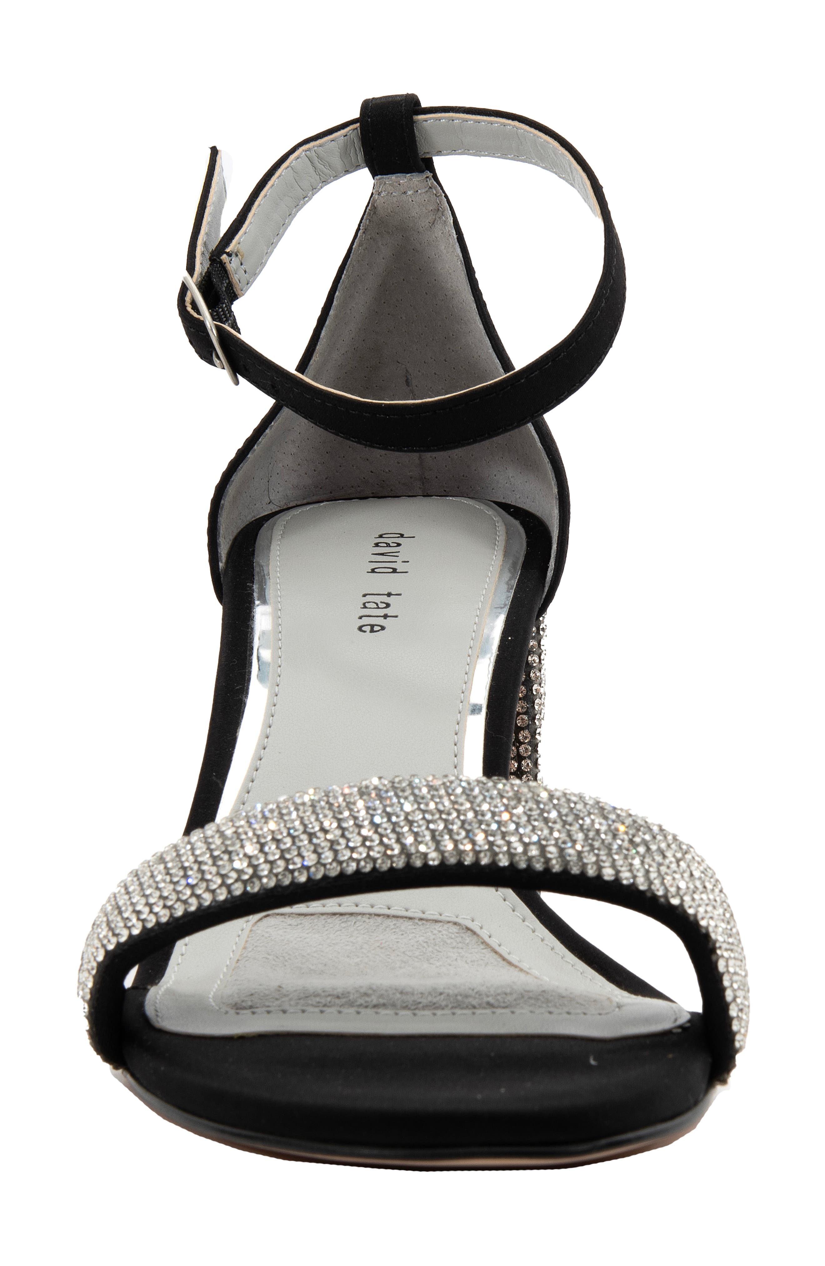 David Tate Icon Evening Sandal, Alternate, color, Black Satin