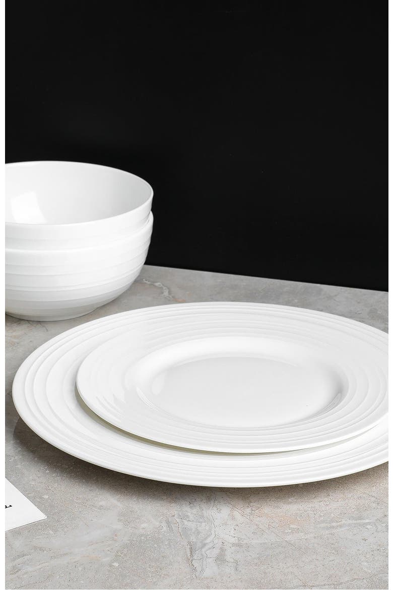 Eleanor Bone China 16-Piec Dinnerware Set, Alternate, color, White