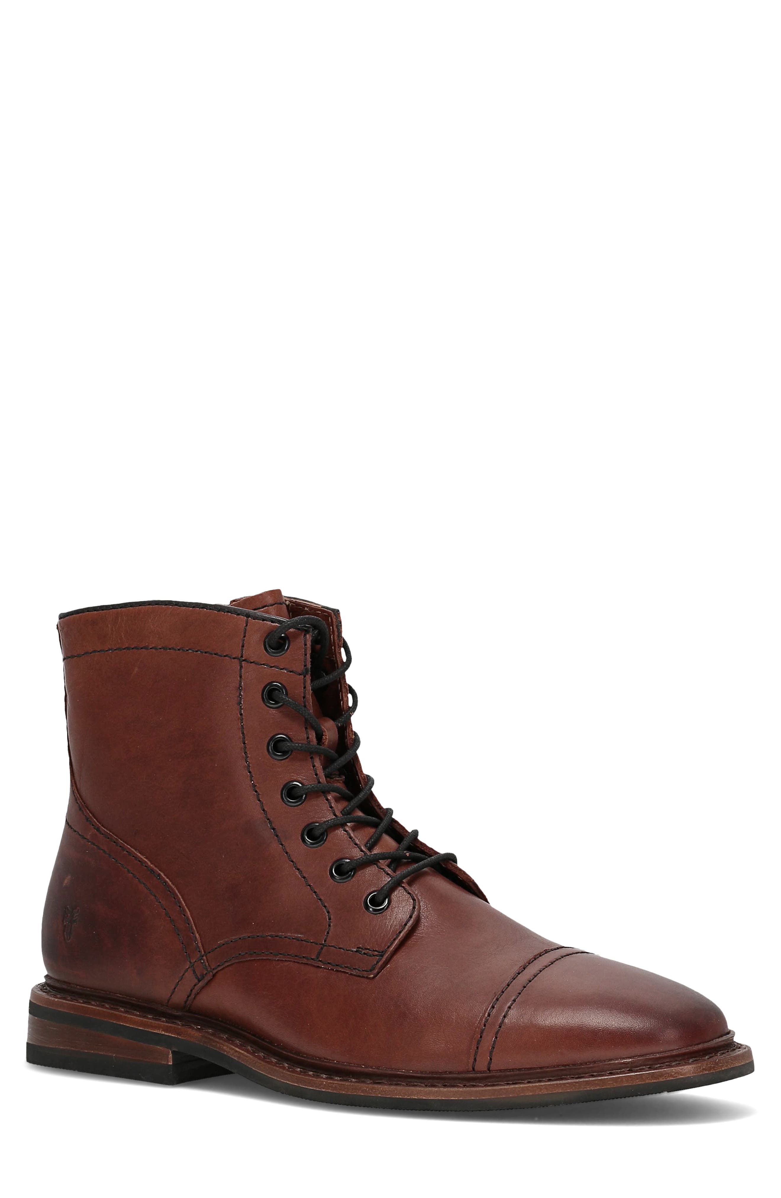 Frye Paul Lace-Up Boot, Main, color, Brown