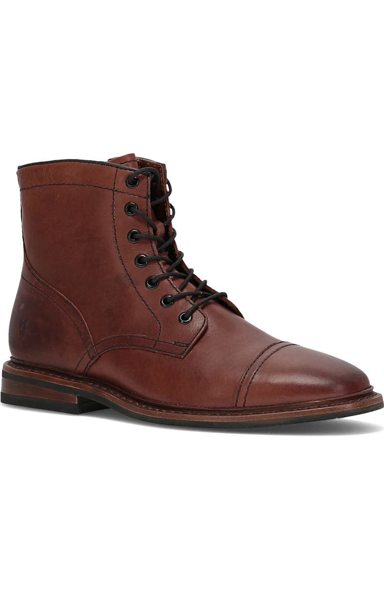 Frye Paul Lace-Up Boot, Main, color, Brown