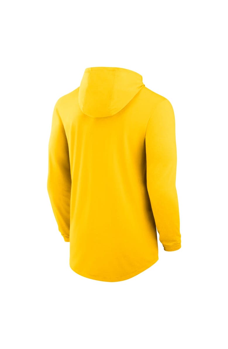 Jordan Brand Men's Jordan Brand Maize Michigan Wolverines Classic Arch Tri-Blend Dri-FIT Long Sleeve Hoodie T-Shirt, Alternate, color, Maize