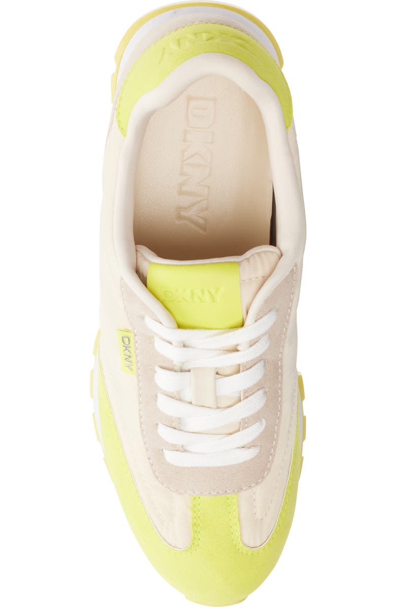 DKNY Forsythe Sneaker, Alternate, color, Bone/ Fluorescent Yellow