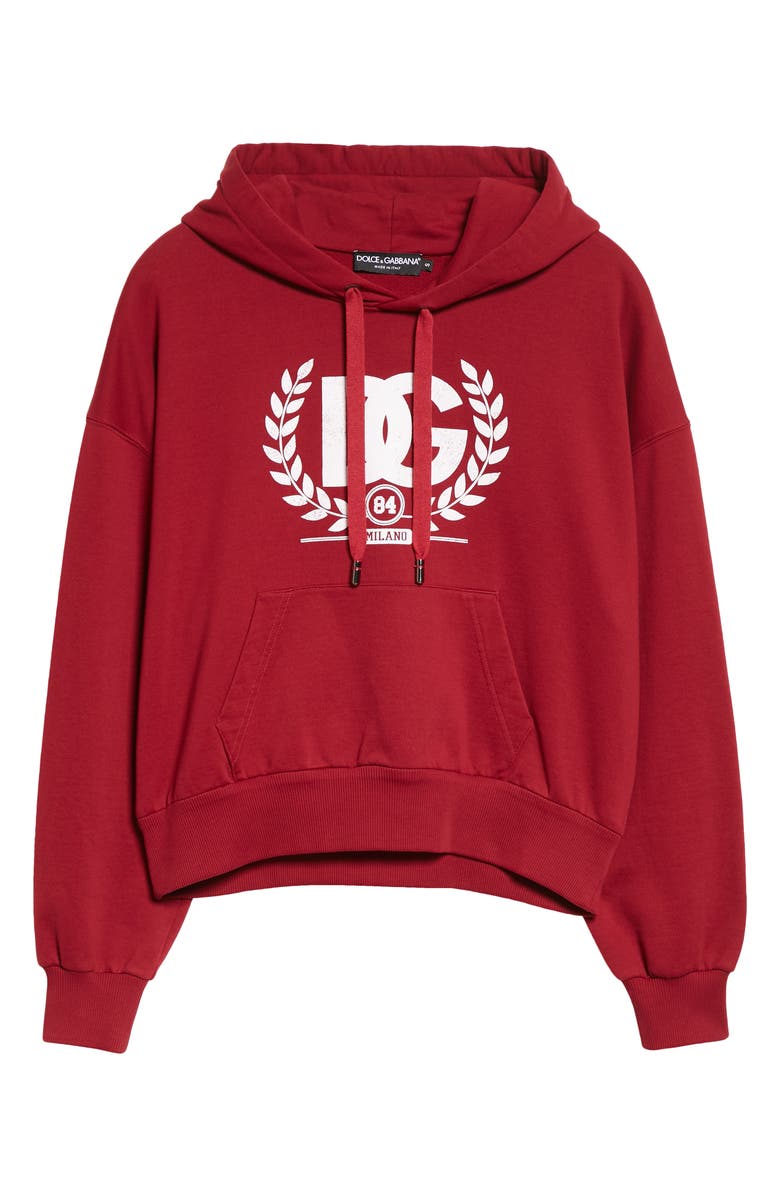 Dolce&Gabbana DG Crest Logo Cotton Hoodie, Alternate, color,