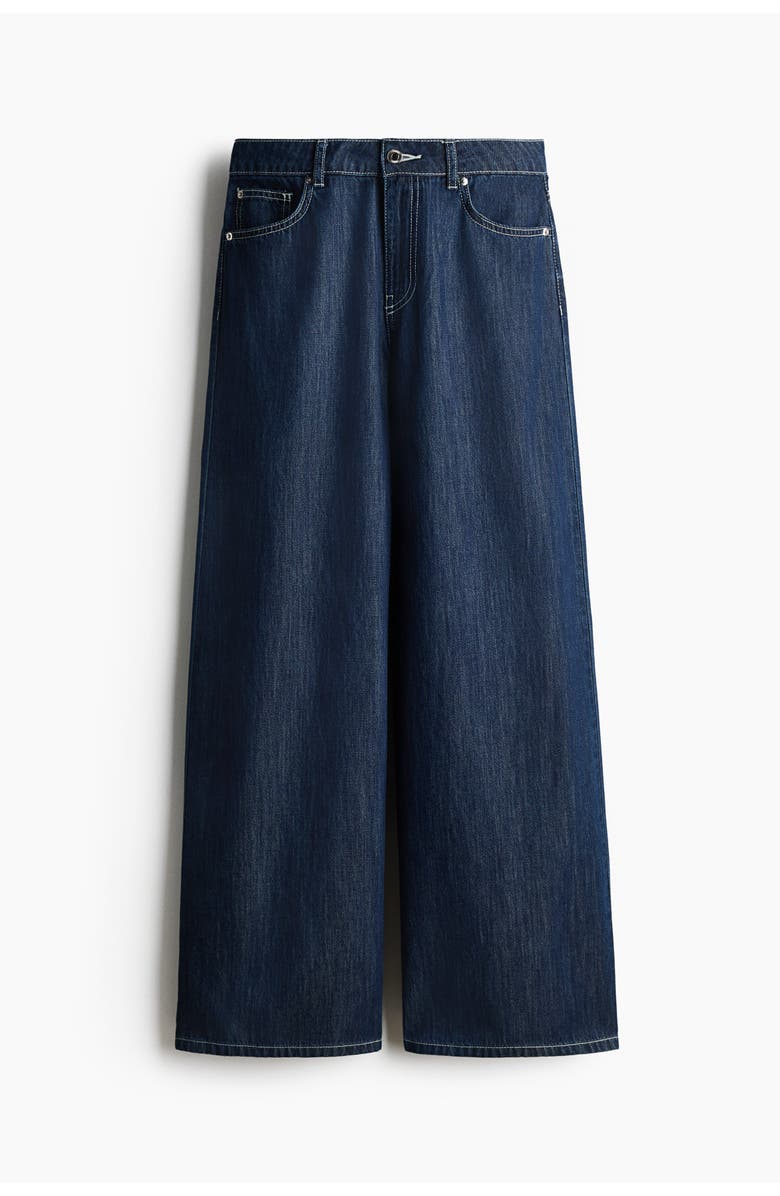 H&M Wide Regular Waist Jeans, Alternate, color, Dark Denim Blue