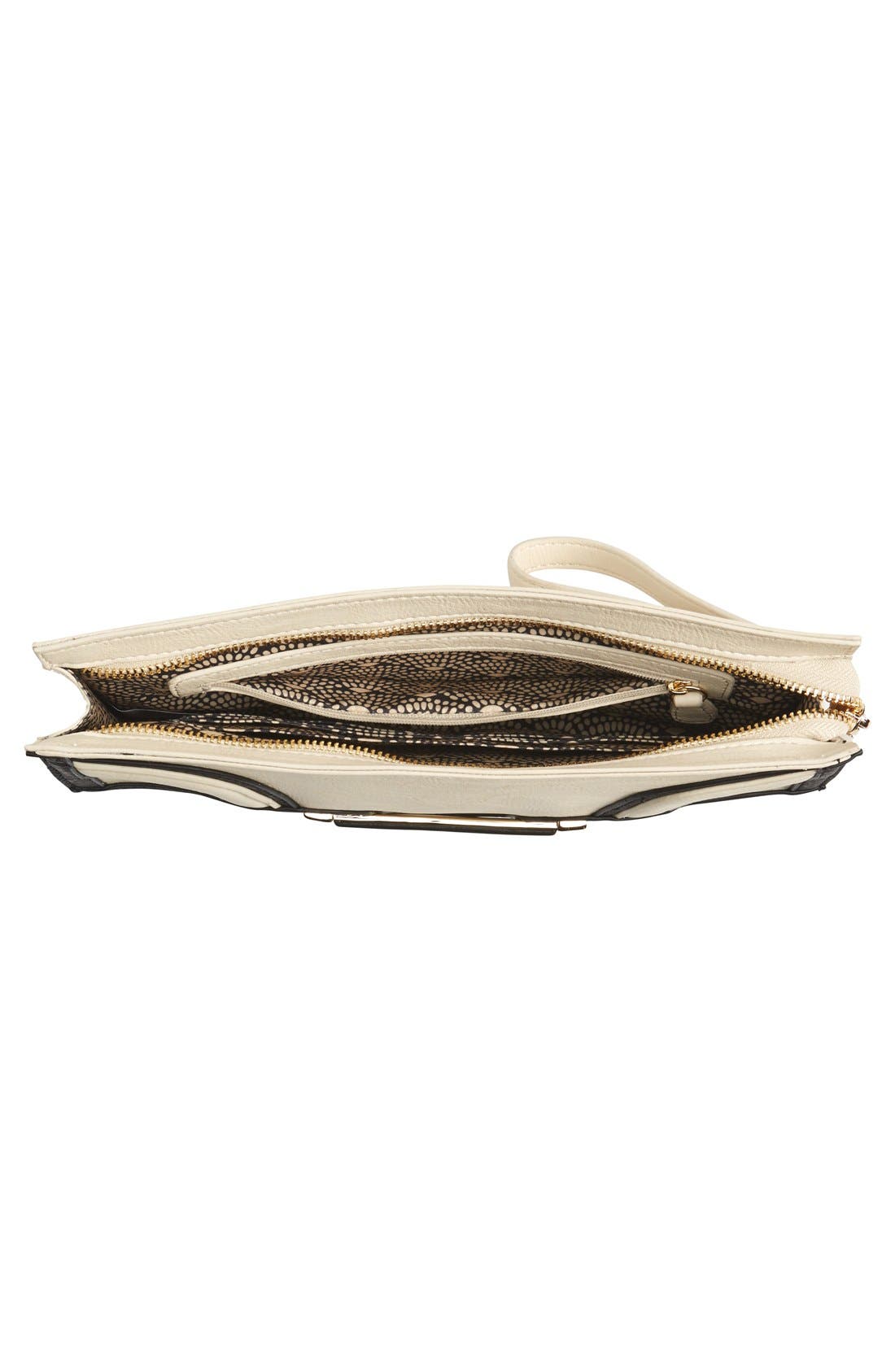 'Lia' Clutch, Alternate, color, BONE/ BLACK