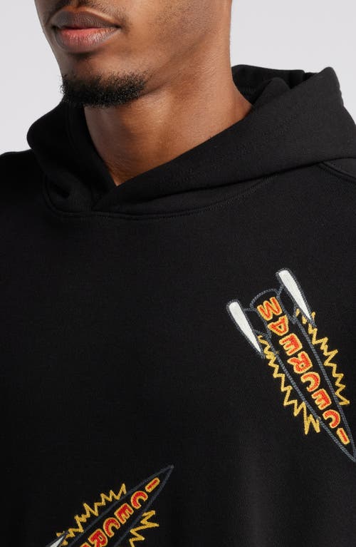 Icecream Rockets Embroidered Hoodie In Black
